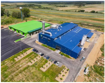 A blue building with a green roofAI-generated content may be incorrect.